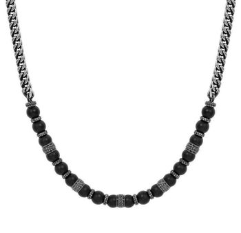 Męski naszyjnik Nomination Manvision 133026 051 - stal nierdzewna i matowy czarny agatv (5).jpg